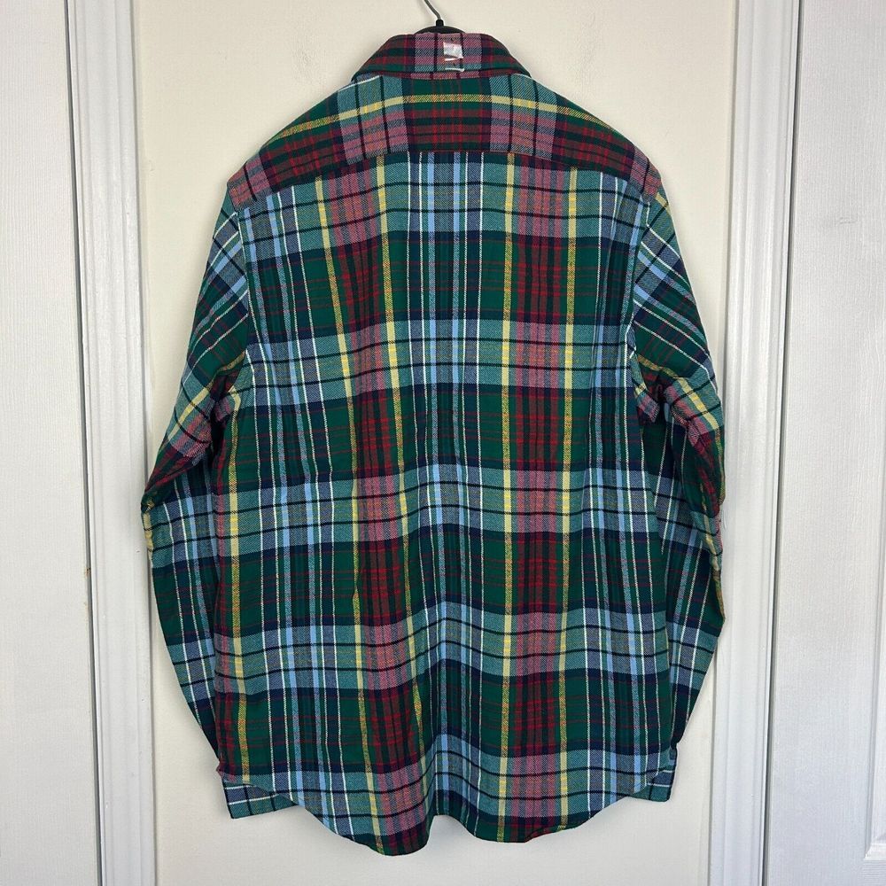 NEW Polo Ralph Lauren Mens 4XB BIG‎ FLANNEL Plaid Chest Pocket Mid-weight Green - Picture 5 of 7